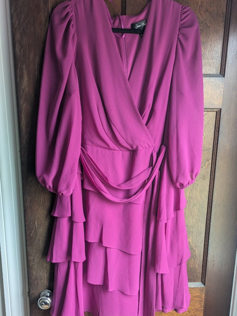 Jessica Howard Fuschia Tiered Dress 14W